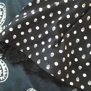 Skull print skater skirt